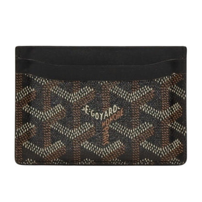 Goyard Saint Sulpice Herringbone Card Case Black Leather