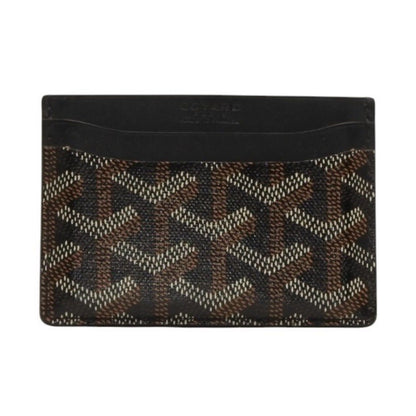Goyard Saint Sulpice Herringbone Card Case Black Leather — view 2