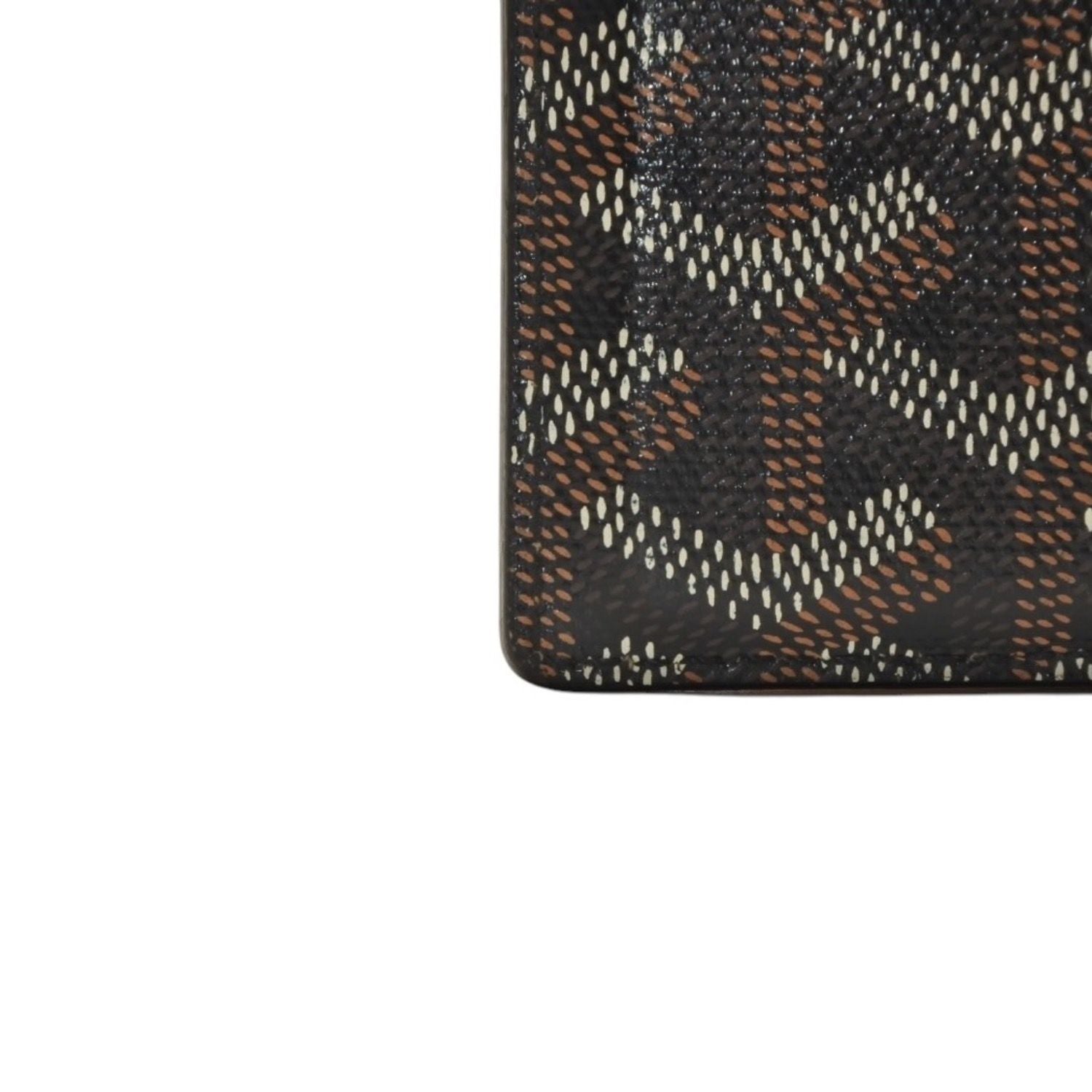 Goyard Saint Sulpice Herringbone Card Case Black Leather — view 8