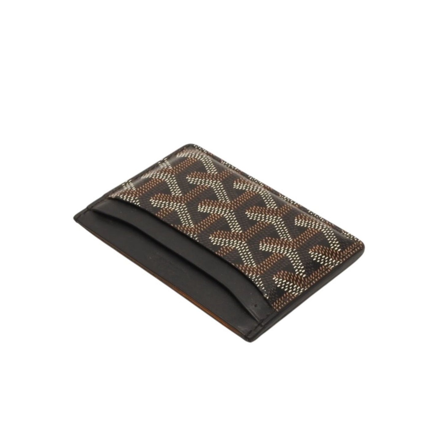 Goyard Saint Sulpice Herringbone Card Case Black Leather — view 4