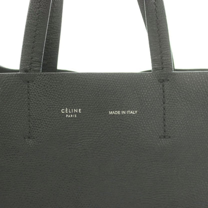 Celine Small Vertical Cabas 2-Way Handbag Shoulder Cowhide Leather Vintage Logo — view 8