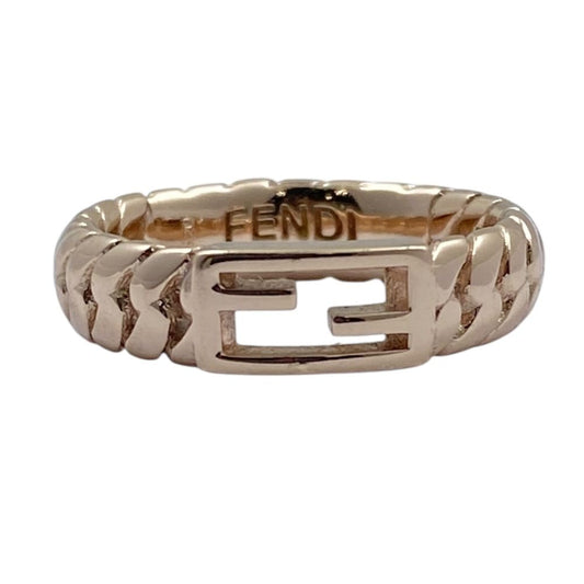 Fendi Bucket Ring FF Logo Accessory Gold Plated