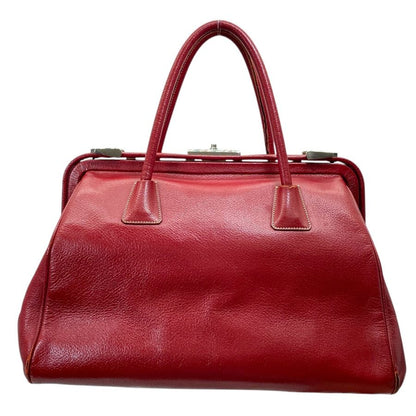 Prada Madras Cerniella Doctor's Leather Red Silver Lightweight Capacity — view 2