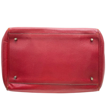Prada Madras Cerniella Doctor's Leather Red Silver Lightweight Capacity — view 5