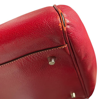 Prada Madras Cerniella Doctor's Leather Red Silver Lightweight Capacity — view 4
