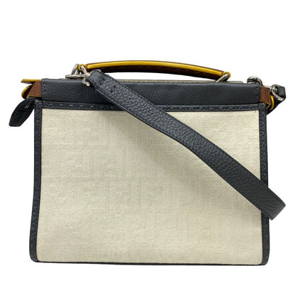Fendi 2-Way Shoulder Bag Peekaboo Fit Selleria Canvas Leather Black White — view 2