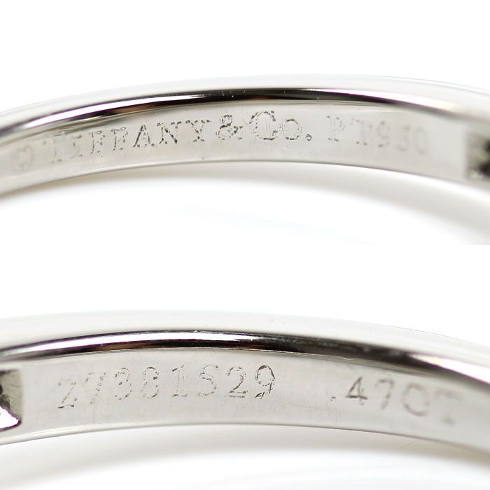 Tiffany & Co Platinum Ribbon Engagement Ring Diamond Vintage — view 5