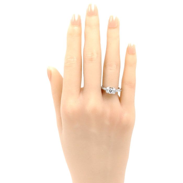 Tiffany & Co Platinum Ribbon Engagement Ring Diamond Vintage — view 7