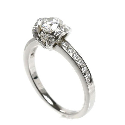 Tiffany & Co Platinum Ribbon Engagement Ring Diamond Vintage — view 2
