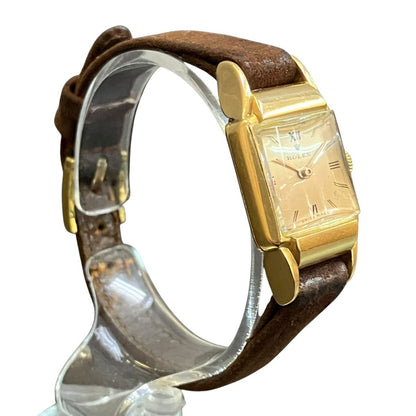Rolex Precision Watch 18K Linen Hand Wound Gold Dial — view 3