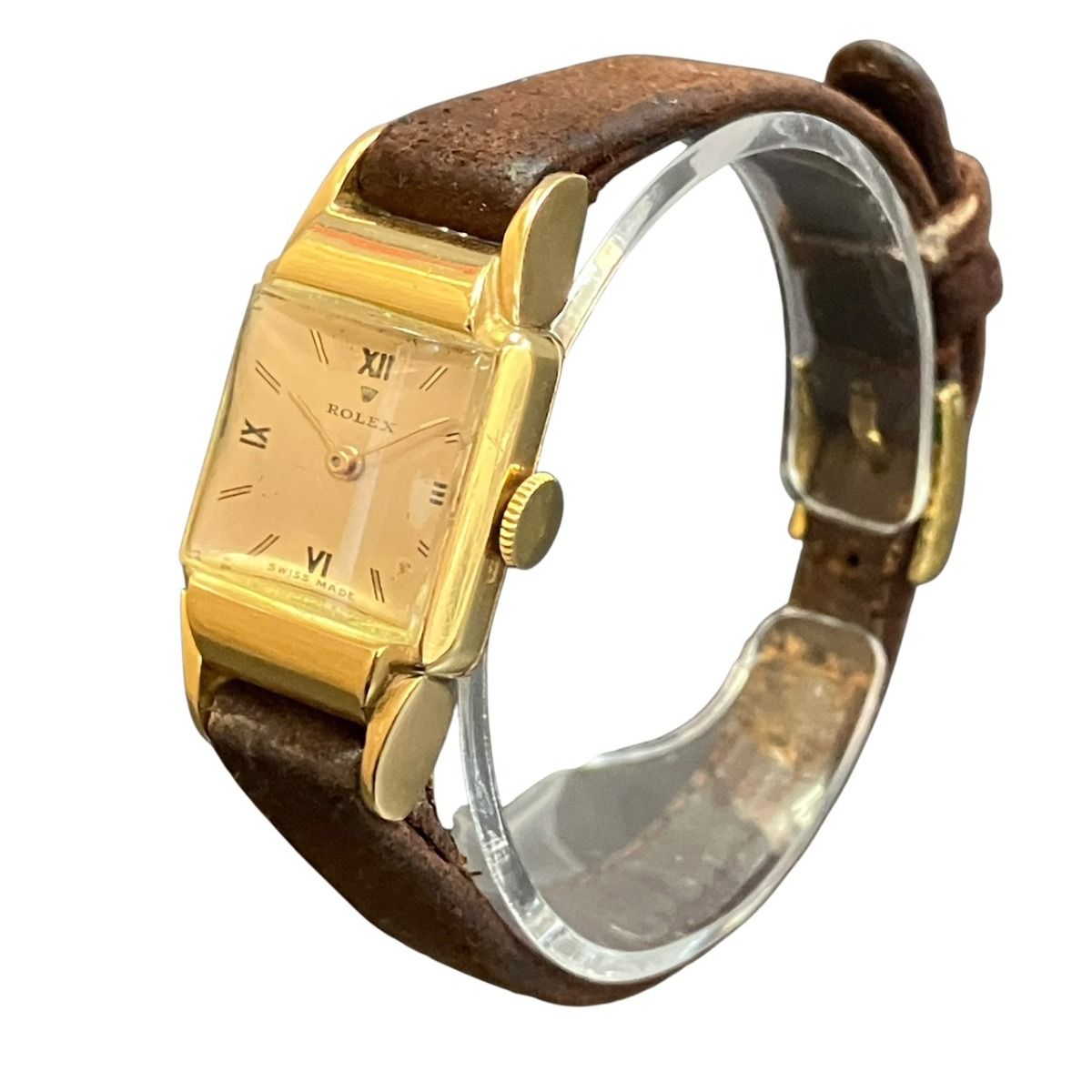 Rolex Precision Watch 18K Linen Hand Wound Gold Dial — view 2