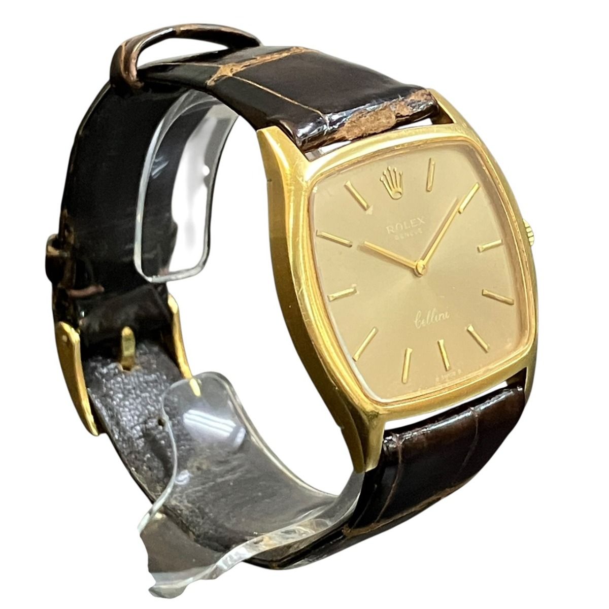 Rolex Cellini 18K Leather Hand Wound Gold Dial — view 3
