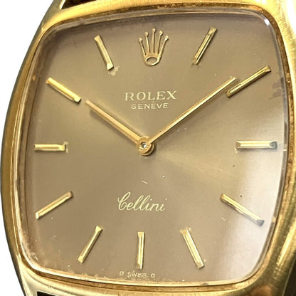 Rolex Cellini 18K Leather Hand Wound Gold Dial — view 4