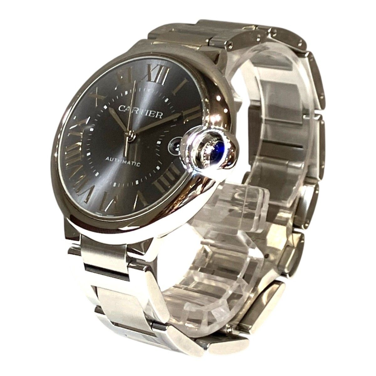 Cartier Barron Blue Watch SS Automatic Gray Dial — view 2