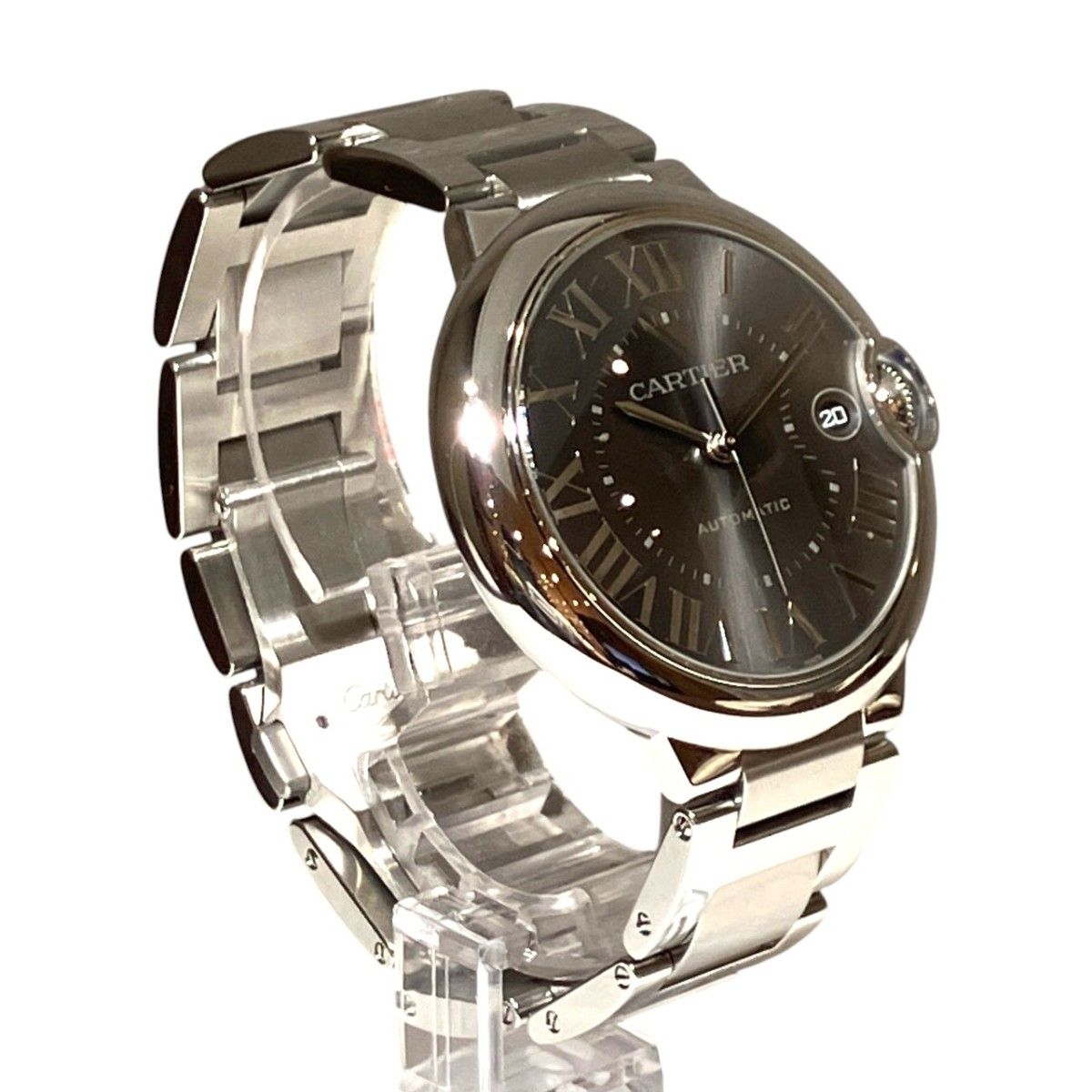 Cartier Barron Blue Watch SS Automatic Gray Dial — view 3