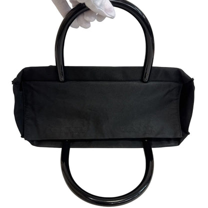 Prada Plastic Handle Hand Triangle Logo Tote Bag — view 5