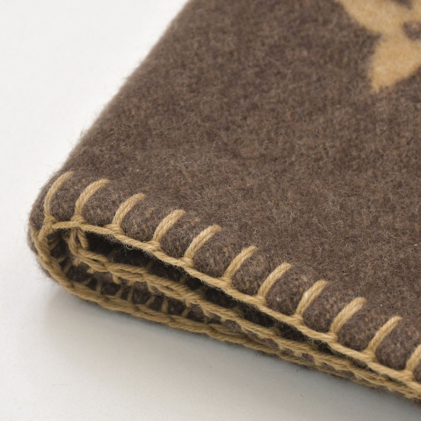 Louis Vuitton Plaid Neo Monogram Blanket Wool Cashmere Brown Beige — view 4
