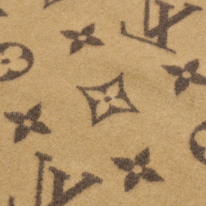 Louis Vuitton Plaid Neo Monogram Blanket Wool Cashmere Brown Beige — view 6