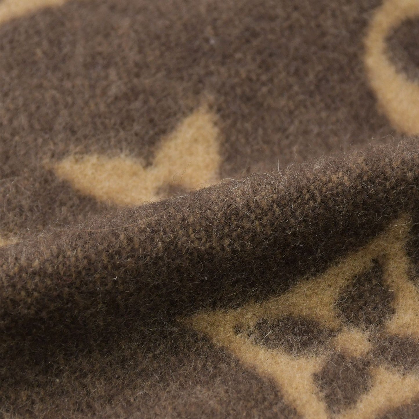 Louis Vuitton Plaid Neo Monogram Blanket Wool Cashmere Brown Beige — view 7