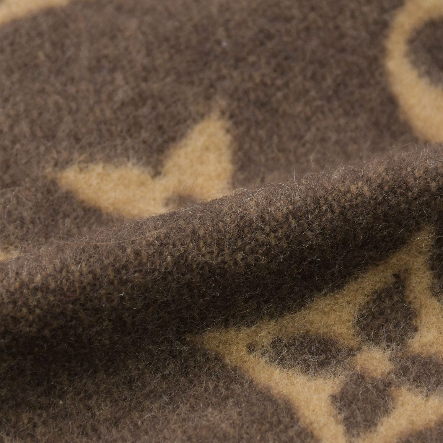 Louis Vuitton Plaid Neo Monogram Blanket Wool Cashmere Brown Beige — view 7