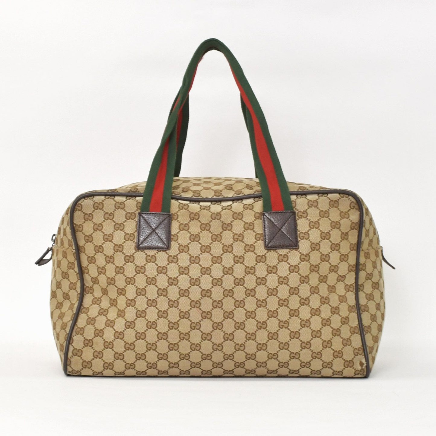 Gucci GG Canvas Boston Bag Sherry Line Brown Beige — view 3