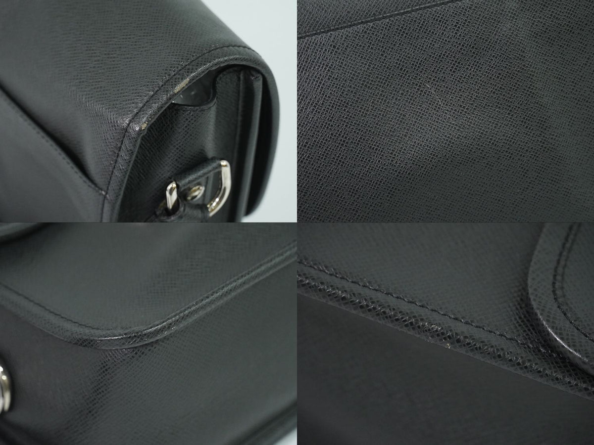 Louis Vuitton LV Arecreasing Lee Taiga Leather Shoulder Bag Ardoise Black — view 7