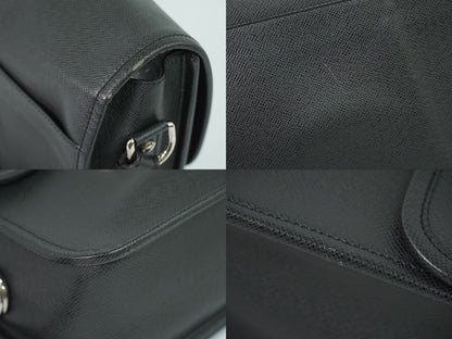 Louis Vuitton LV Arecreasing Lee Taiga Leather Shoulder Bag Ardoise Black — view 7