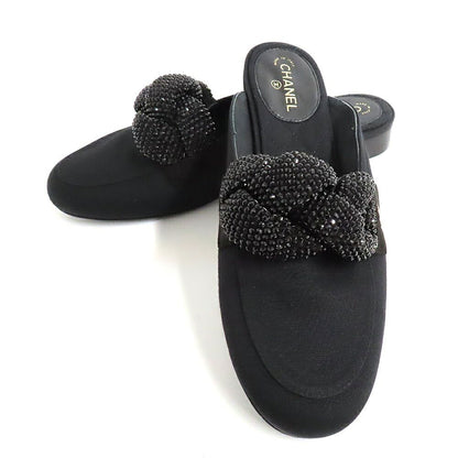 Chanel Rhinestone Mules Black — view 4