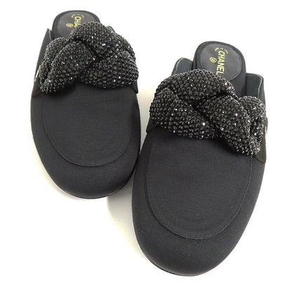 Chanel Rhinestone Mules Black — view 3