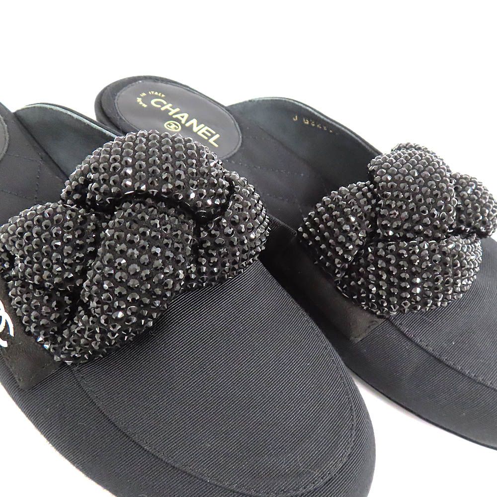 Chanel Rhinestone Mules Black — view 6