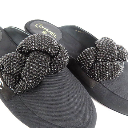 Chanel Rhinestone Mules Black — view 6