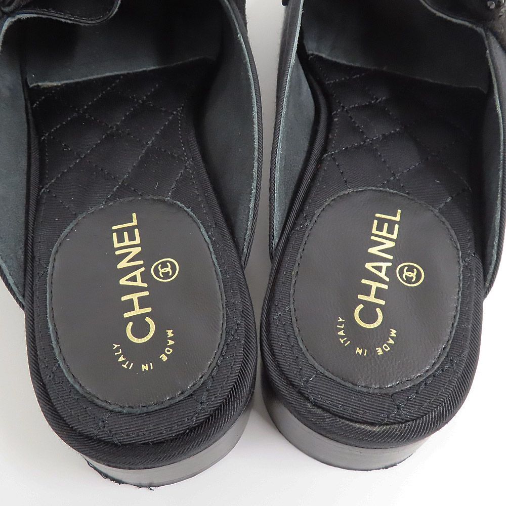 Chanel Rhinestone Mules Black — view 7