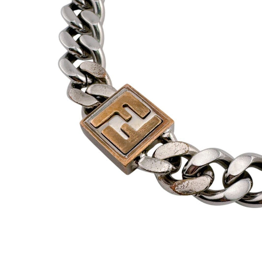 Fendi Logo Necklace Silver