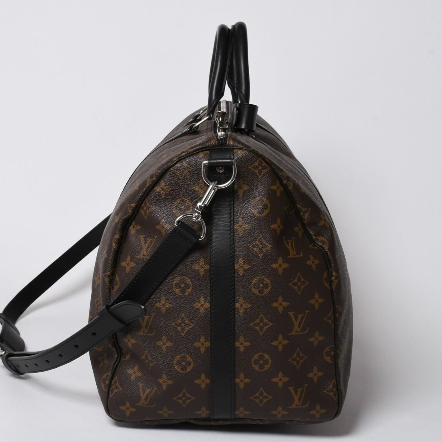 Louis Vuitton Monogram Macassar Keepall Bandouliere 55 Boston Bag Brown Black — view 4