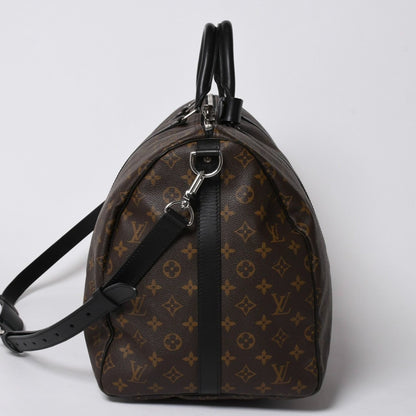 Louis Vuitton Monogram Macassar Keepall Bandouliere 55 Boston Bag Brown Black — view 4