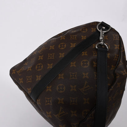 Louis Vuitton Monogram Macassar Keepall Bandouliere 55 Boston Bag Brown Black — view 5