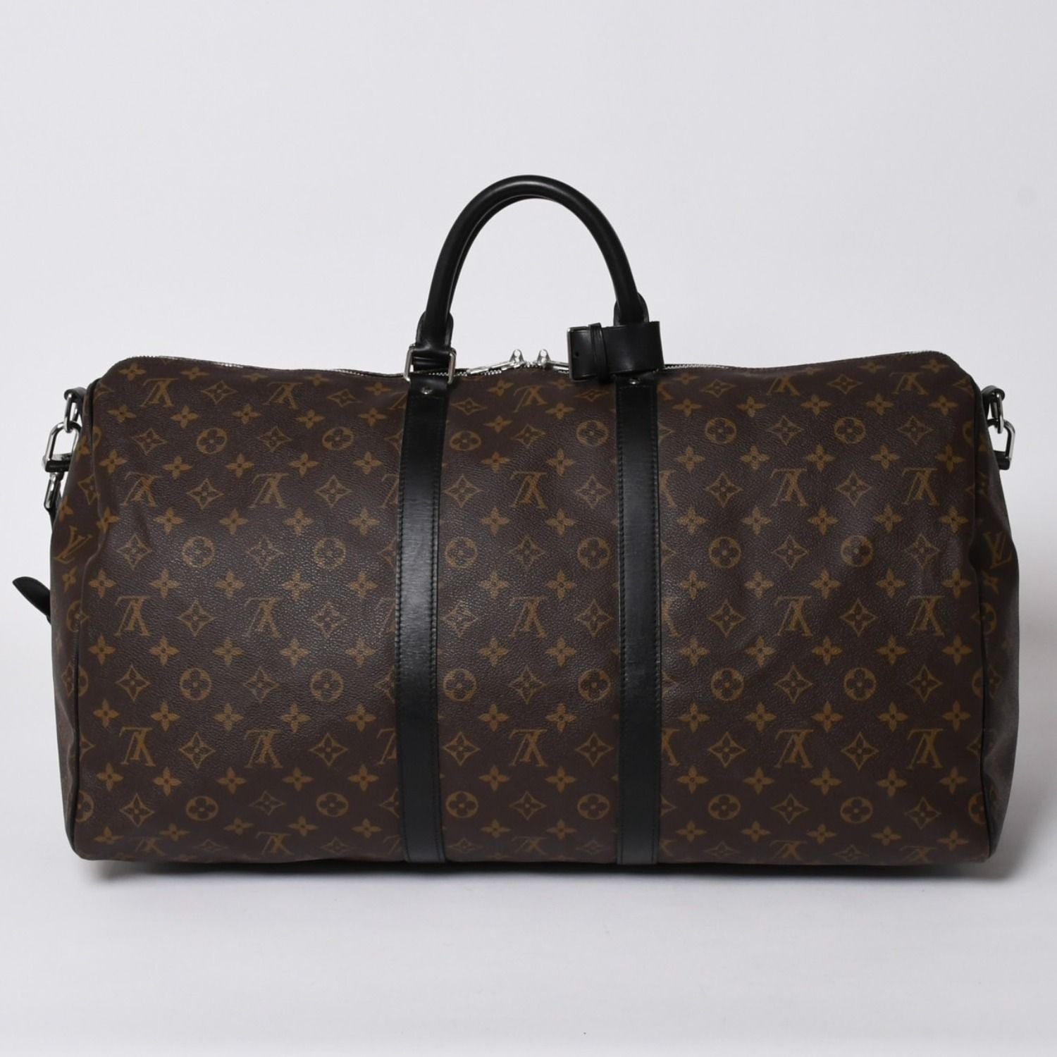 Louis Vuitton Monogram Macassar Keepall Bandouliere 55 Boston Bag Brown Black — view 2