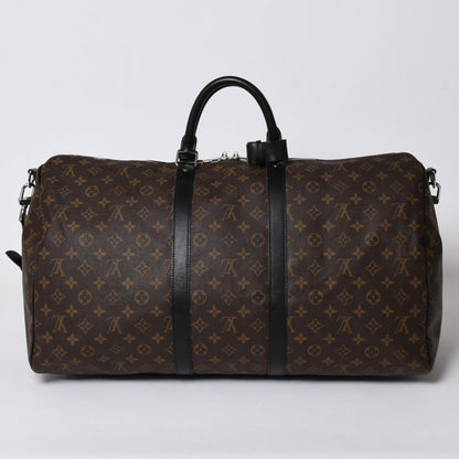 Louis Vuitton Monogram Macassar Keepall Bandouliere 55 Boston Bag Brown Black — view 2