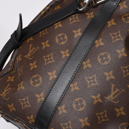 Louis Vuitton Monogram Macassar Keepall Bandouliere 55 Boston Bag Brown Black — view 8