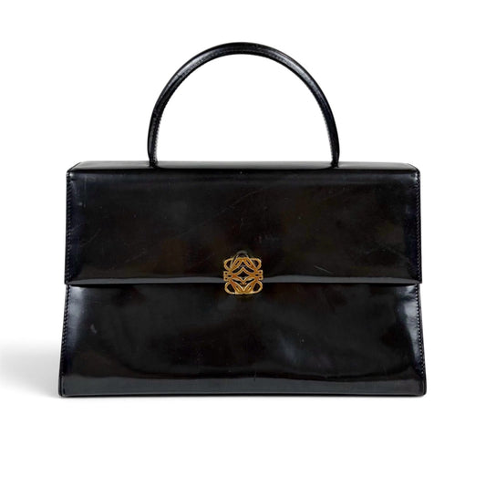 Loewe Anagram Top Handle Bag Logo Handbag Black