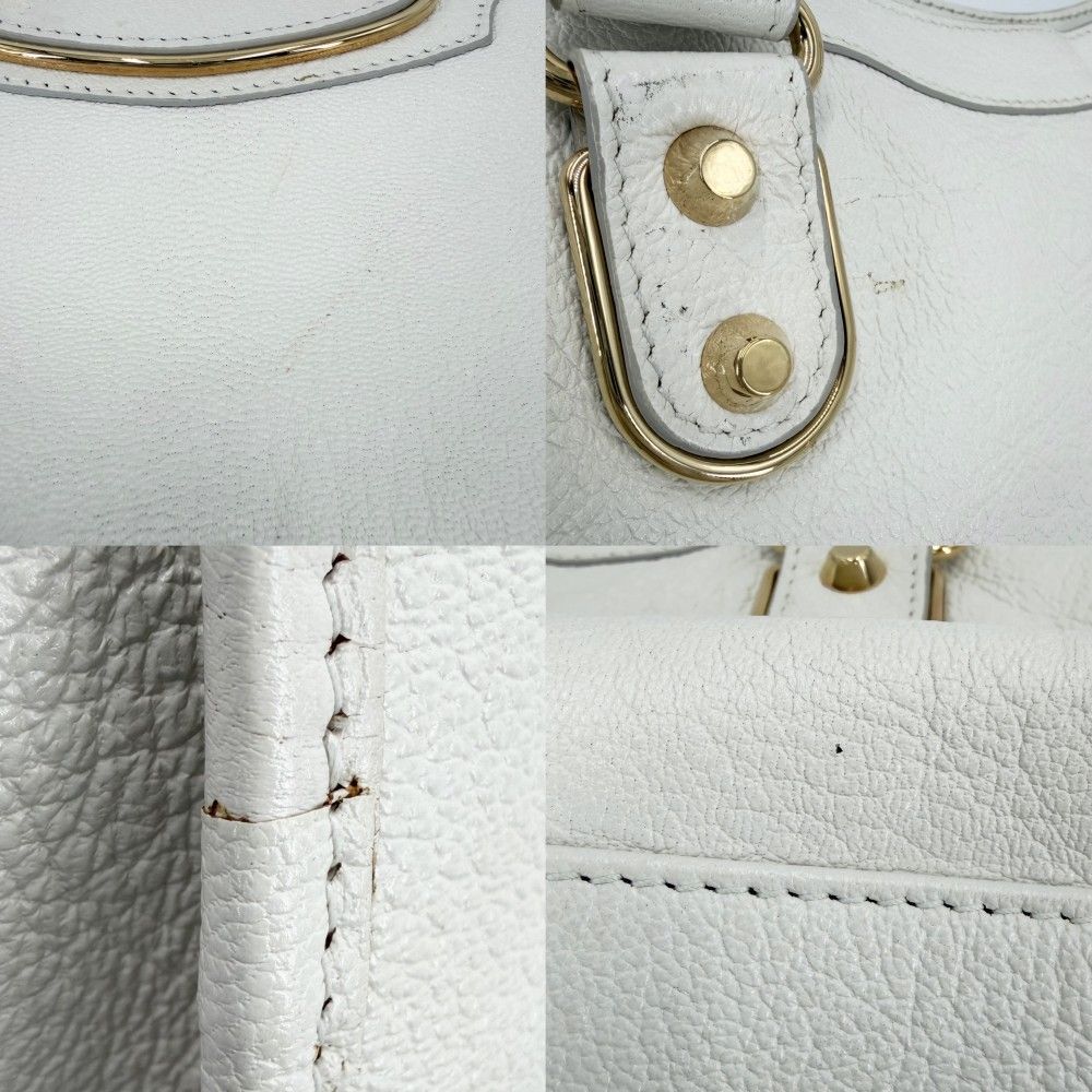 Balenciaga 2-Way Classic Metallic Edge Shoulder Bag Crossbody Leather White — view 6