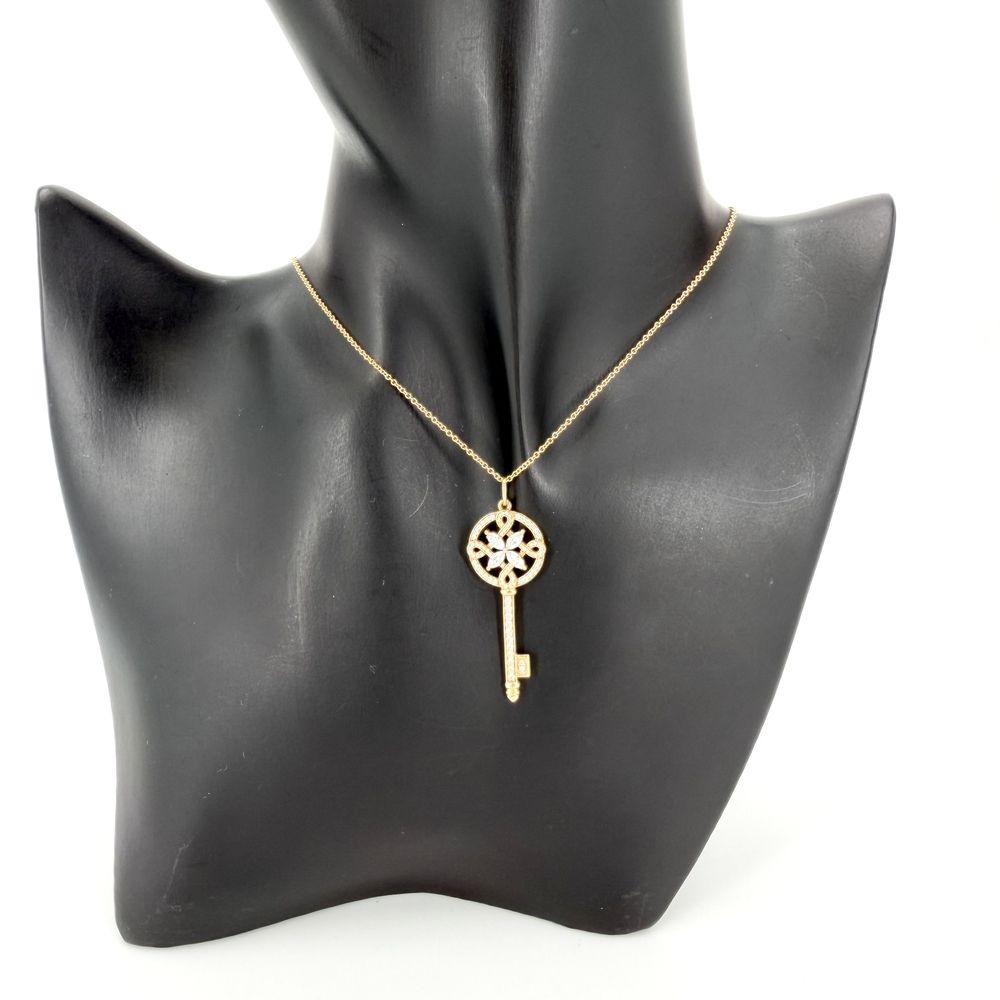 Tiffany & Co Necklace Victoria Key Accessory 18K Yellow Gold Diamond Vintage — view 3