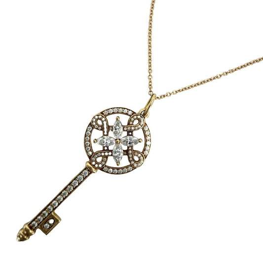 Tiffany & Co Necklace Victoria Key Accessory 18K Yellow Gold Diamond Vintage