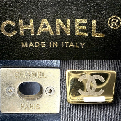 Chanel Shoulder Bag Mini Quilted Chain Turnlock Mini CC Logo Lambskin Black — view 5