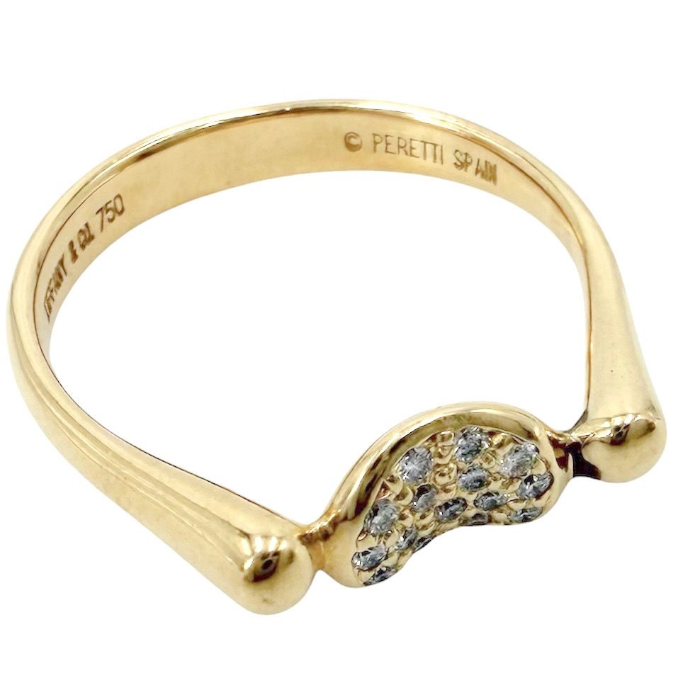 Tiffany & Co Ring Bean Accessory 18K Yellow Gold Diamond Vintage
