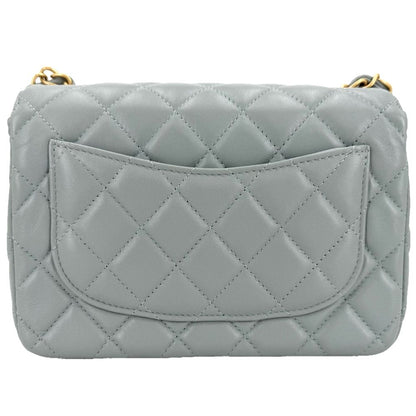 Chanel Shoulder Bag Quilted CC Logo Charm Lambskin Green Gold — view 2
