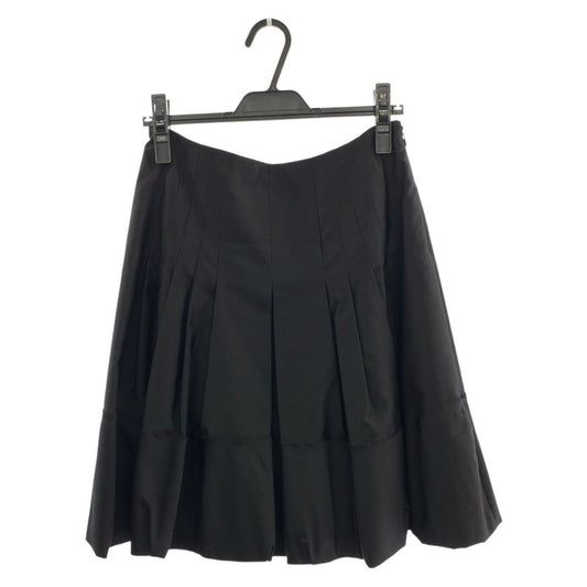 Prada 38 Black Wool Silk Skirt Pleated