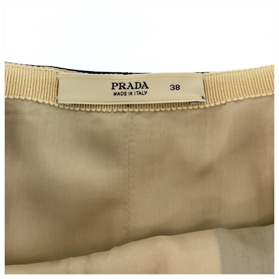 Prada 38 Black Wool Silk Skirt Pleated — view 3