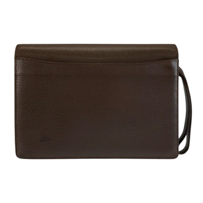 Loewe Anagram Brown Gold Leather Clutch — view 2