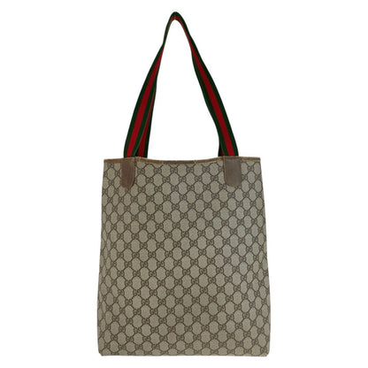 Gucci Vintage Sherry Line Beige GG Supreme Canvas Tote Shoulder Bag — view 2